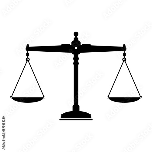 Weighing Scale Vintage Measuring weight Instrument Concept Icon Black Silhouette Illustration