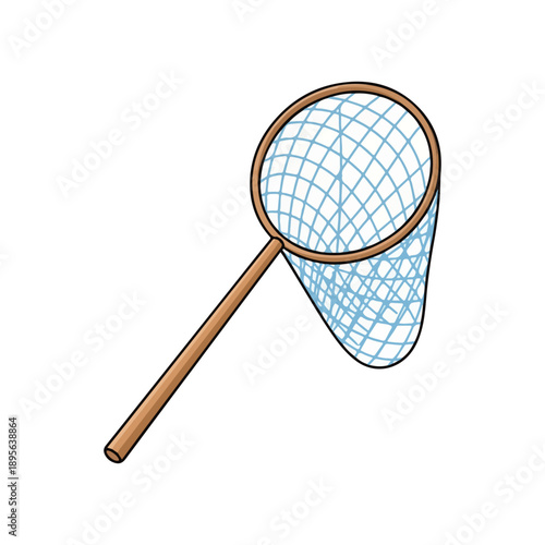 Cartoon Butterfly or Fishing Net Icon Isolated Vector Illustration