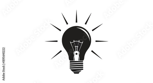 Illuminated Light Bulb Symbolizing Bright Ideas and Innovation.
