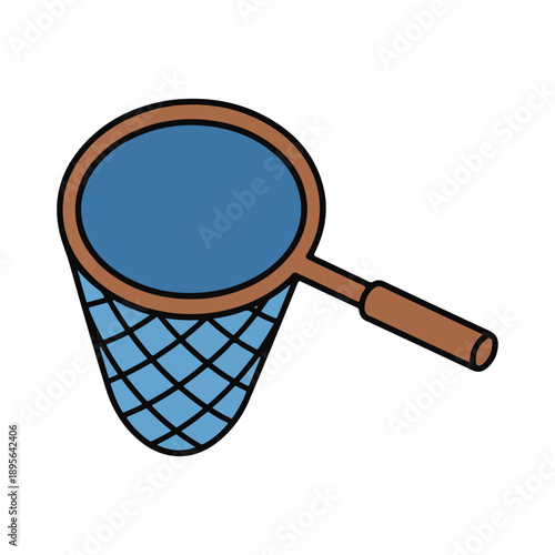 Simple butterfly net scoop icon illustration