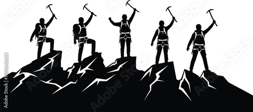 Collection of Family Silhouette Vector Illustration Set, Parents and Children Playing Sports Dancing and Jumping for Active Lifestyle Happiness and Togetherness Graphic Design