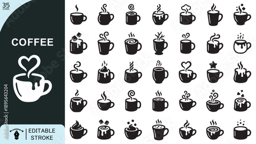Minimal Coffee Cup Icons Set