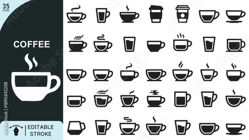 Minimal Cafe Coffee Drink Icons