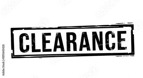 Black Grunge Clearance Rubber Stamp Vector isolated PNG with Transparent Background
