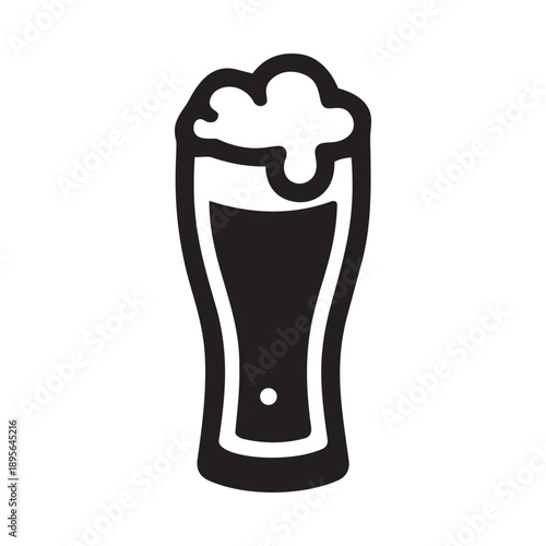 Tall Beer Glass with Foam