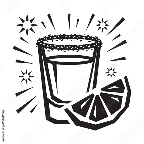 Tequila Shot Glass with Lime