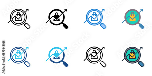 Sales tracking icons set multiple style collection. Editable stroke 

