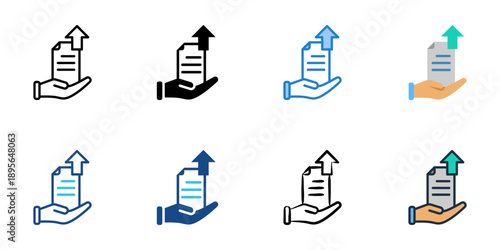 Proposal sending icons set multiple style collection. Editable stroke 
