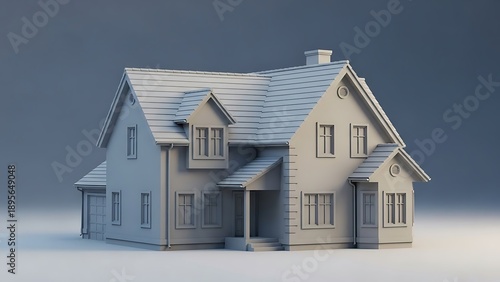 Wallpaper Mural Three-Dimensional Exterior Representation of an Elegant Modern Residence Torontodigital.ca