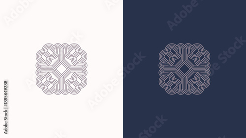 Minimalist Luxury Ornament Logo Symbol With Parallel Lines For Premium Branding