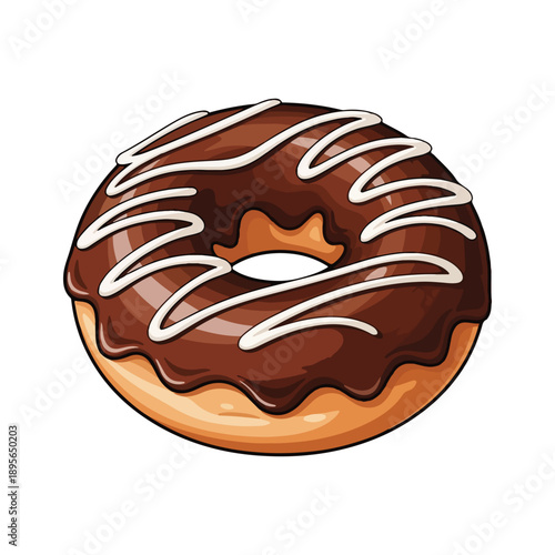 Wallpaper Mural Chocolate Glazed Donut Vector Illustration Sweet Dessert Treat Torontodigital.ca