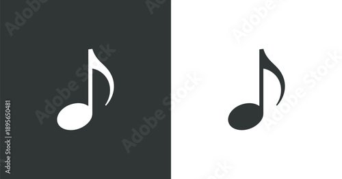 Yin and yang representation featuring musical notes in contrasting colors