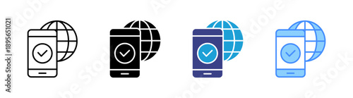 Mobile Access icon set multiple style collection