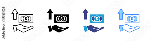 Profit Growth icon set multiple style collection