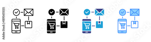 Order icon set multiple style collection