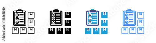 Inventory icon set multiple style collection
