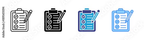 Listed icon set multiple style collection