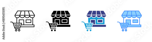 Retail icon set multiple style collection