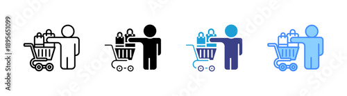 Customer  icon set multiple style collection