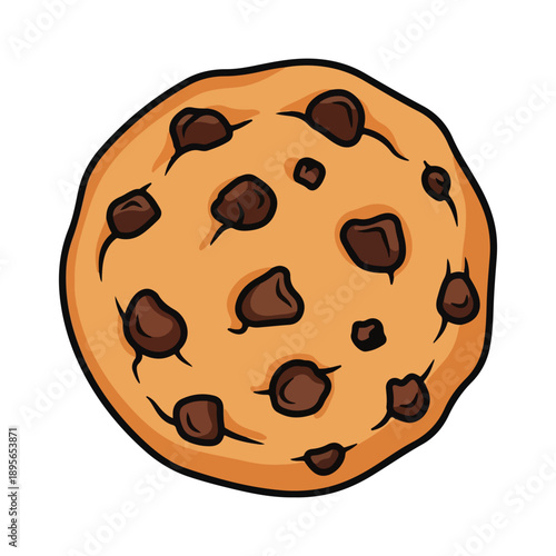 Wallpaper Mural Cartoon Chocolate Chip Cookie Vector Illustration Icon Torontodigital.ca