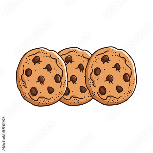Wallpaper Mural Delicious Chocolate Chip Cookies Vector Illustration Torontodigital.ca