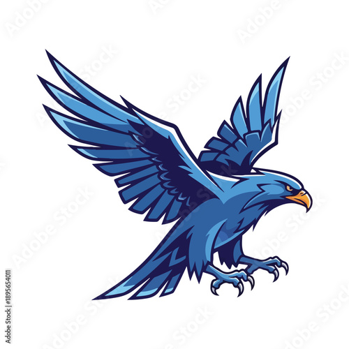 Wallpaper Mural Blue Eagle Mascot Striking Dynamic Raptor Design Vector Graphic Torontodigital.ca