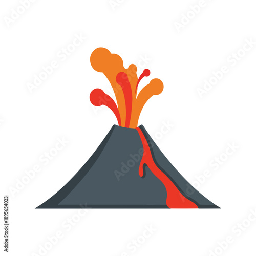 Volcano Eruption Icon Simple Flat Vector Illustration