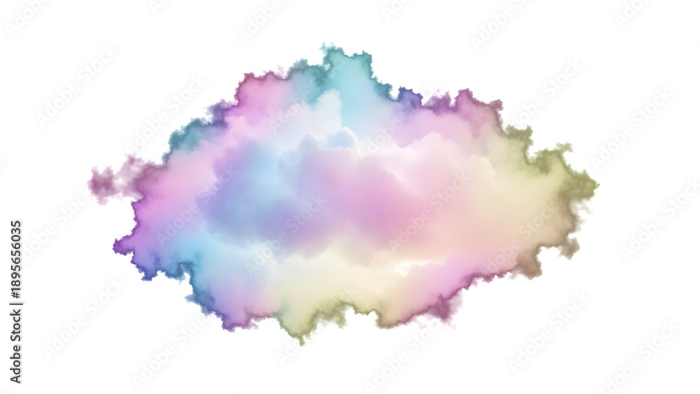 Obraz premium Dreamy pastel light cloud with smooth glow and airy atmosphere, abstract luminous effect isolated on transparent background.