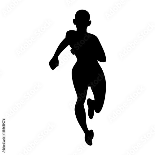 Running man silhouette. Vector image