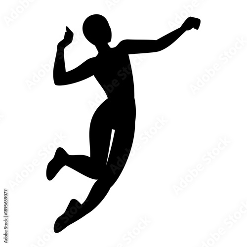 Volleyball player silhouette. Vector Image