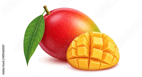 Fresh ripe mango with vibrant colors and juicy flesh ready to eat for tropical fruit lovers