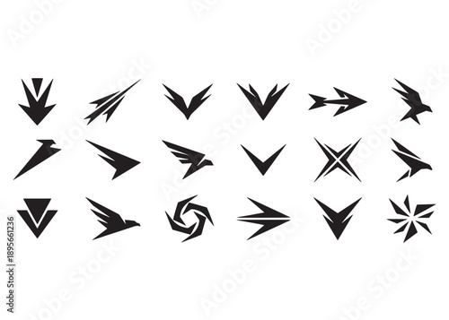 Abstract arrow and directional symbols vector pack clean design