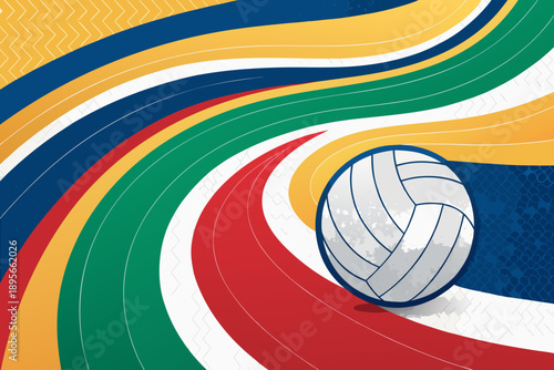 Elegant Volleyball With Bold Premium Digital Asset