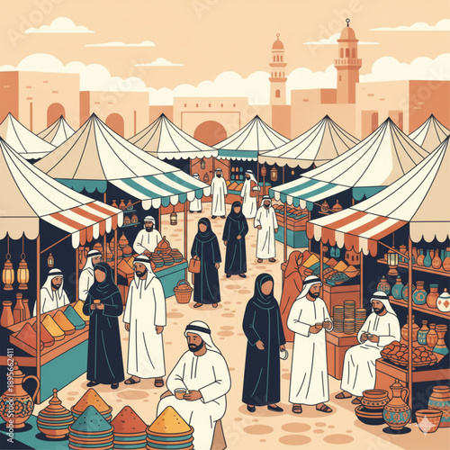 ARAB MARKET ILLUSTRATION