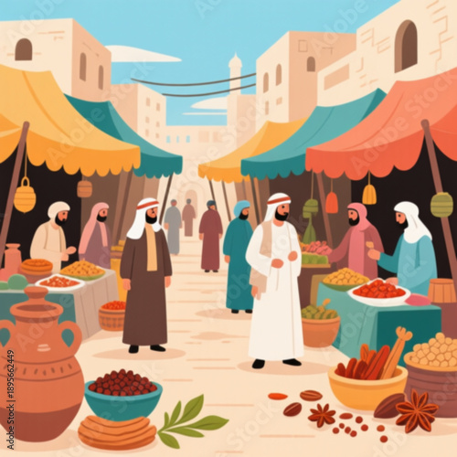 ARAB MARKET ILLUSTRATION