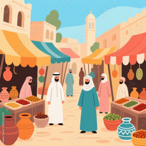 ARAB MARKET ILLUSTRATION