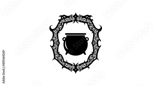 Ancient greek urn surrounded by ornate frame