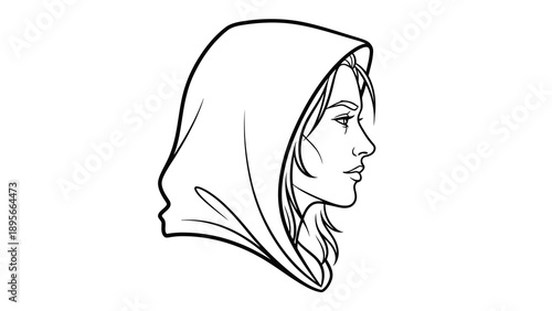 Woman wearing headscarf illustration