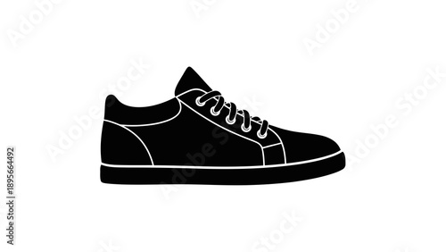 Black low top sneaker illustration