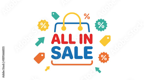 Sale Event, Discount Offers, Online Shopping, Graphic Design, Colorful Environment, Creative Viewpoint