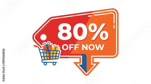 80% Off Shopping Deals in a Colorful Graphic Design Concept