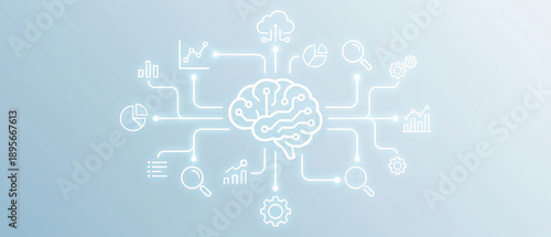 Wallpaper Mural artificial intelligence brain data analytics machine learning technology cloud computing digital transformation concept representing automation and neural network innovation for business. Torontodigital.ca