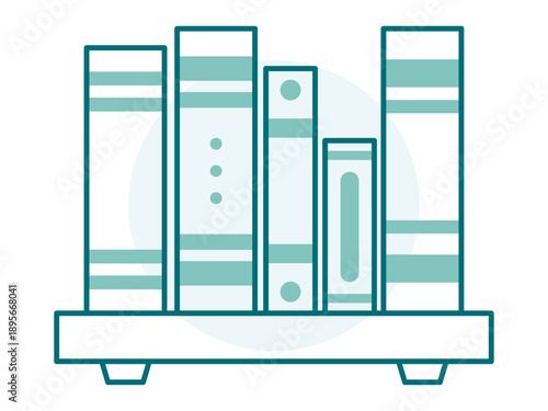 Bookshelves icon. Office icon design. Simple filled and outline icon. Vector icon.