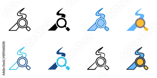 Audit trail icons set multiple style collection. Editable stroke 
