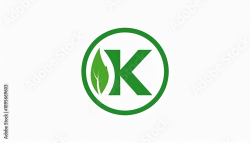 Free Download A green circular logo featuring a leaf and letter 