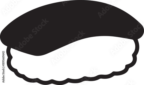 Minimalist Nigiri Sushi Silhouette Icon.eps