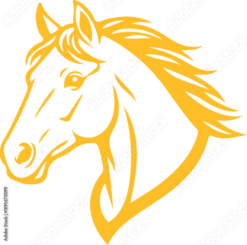 Golden horse head vector illustration