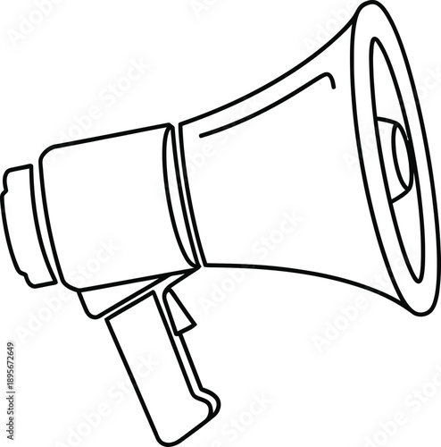 Simple line drawing of a megaphone