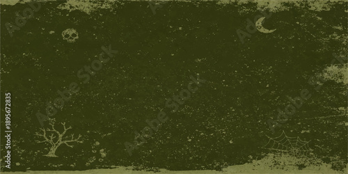 Antique green grunge paper texture features an aged vintage pattern on a rough surface with a dirty retro paint design for an artistic blank backdrop