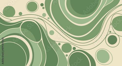 Abstract green flowing shapes background design